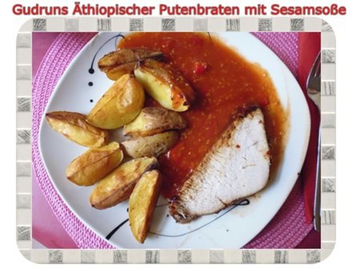 Geflügel: Äthiopischer Putenbraten mit Kartoffelspalten und Tomaten-Sesamsoße - Rezept - Bild Nr. 19