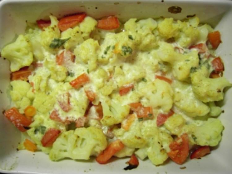 Einfaches Blumenkohl Gemüse Gratin - schnell &amp; einfach - 223 kcal/100g