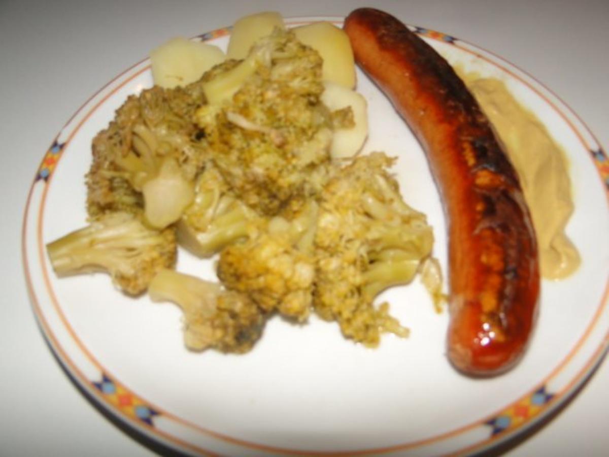 Krakauer mit Brokkoli und Kartoffeln, nicht Haute Cuisine, aber lecker ...