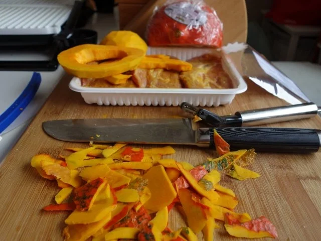 Schweinsschopf (-nacken) und Kürbis am Tischgrill - Rezept - Bild Nr. 2