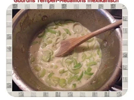 Vegetarisch: Tempeh-Medaillons mit Reis und Lauchsahne - Rezept - Bild Nr. 11