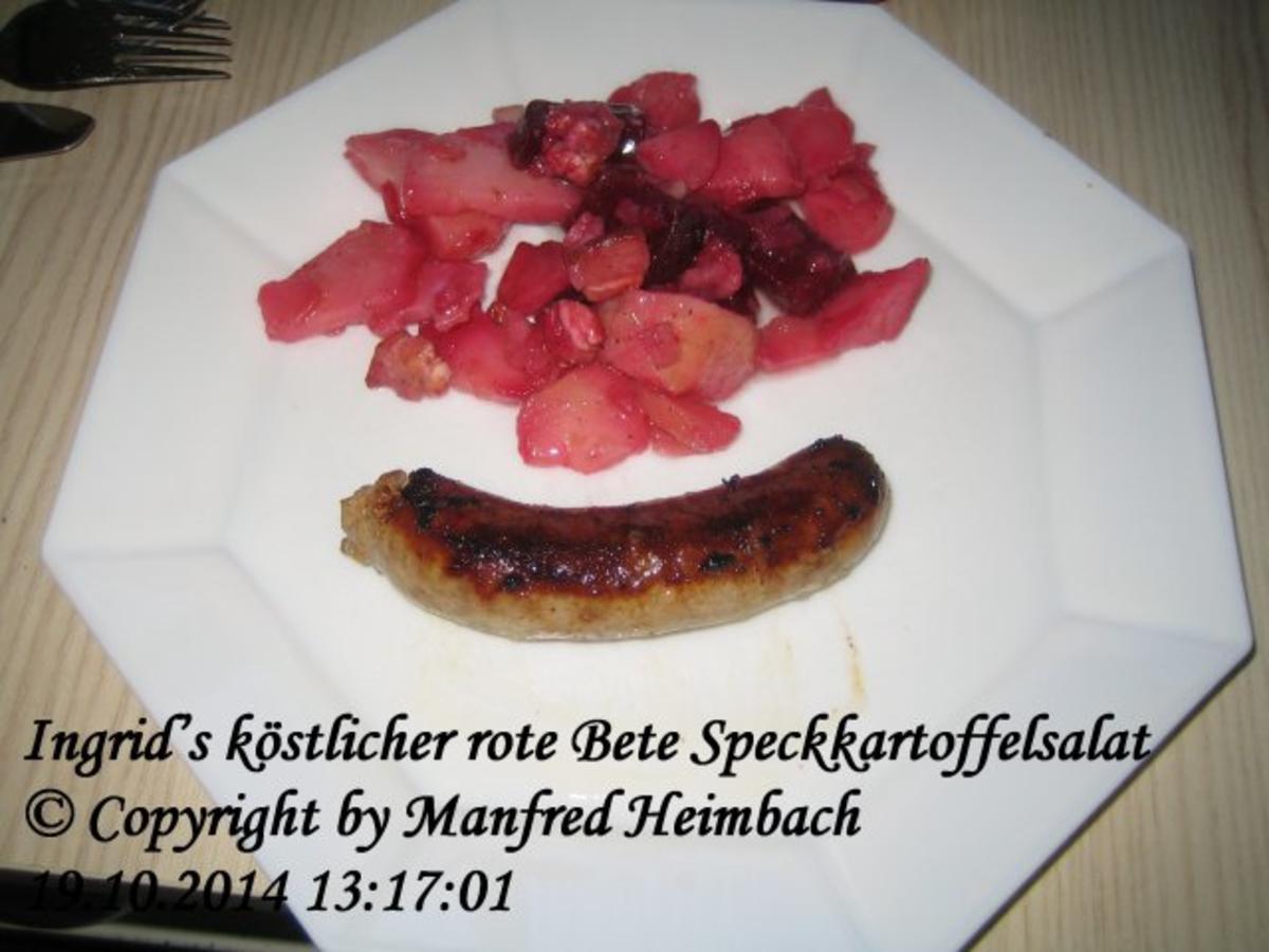 Bilder für Salat – Ingrid’s köstlicher rote Bete Speckkartoffelsalat - Rezept