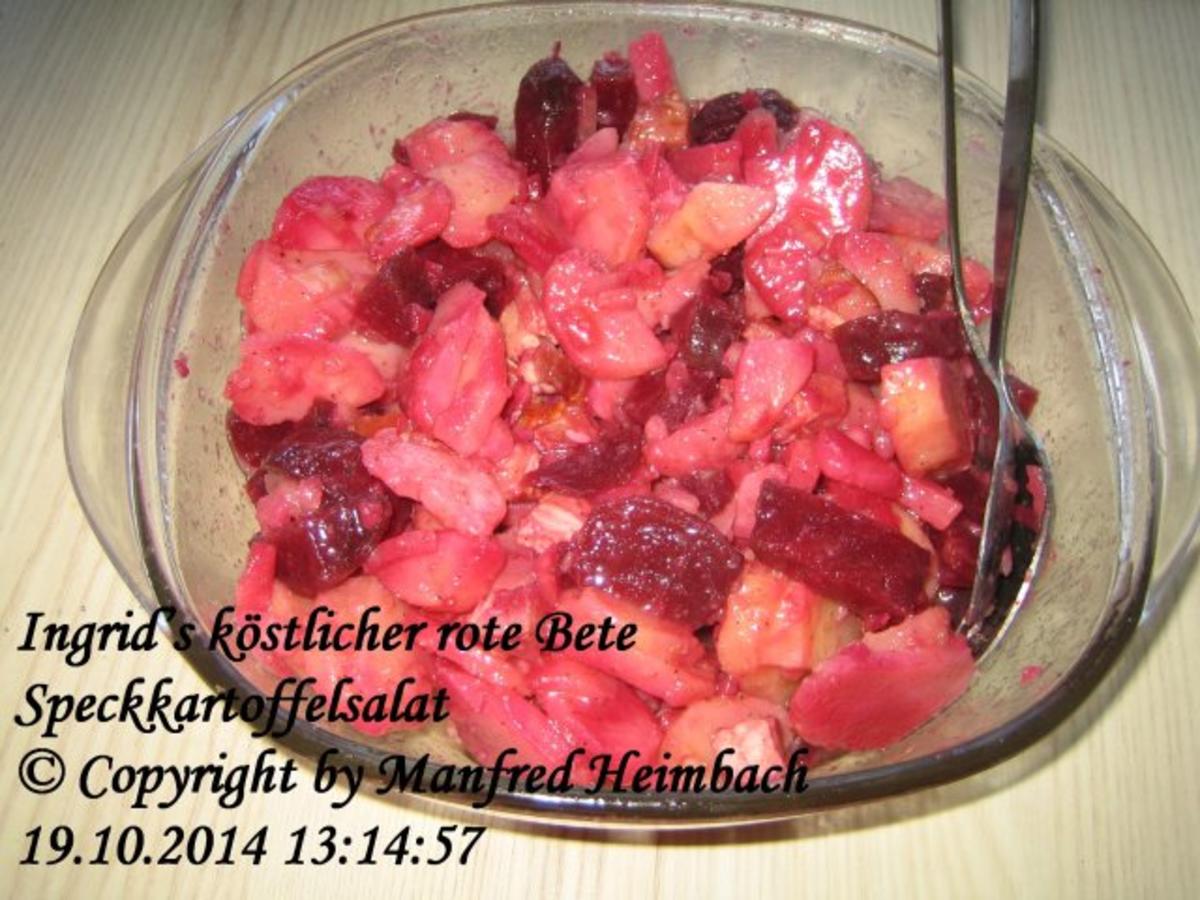 Salat – Ingrid’s köstlicher rote Bete Speckkartoffelsalat - Rezept - Bild Nr. 2