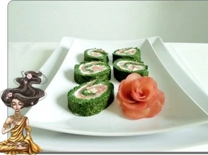 Spinat-Lachs-Frischkäse Rolle - Rezept