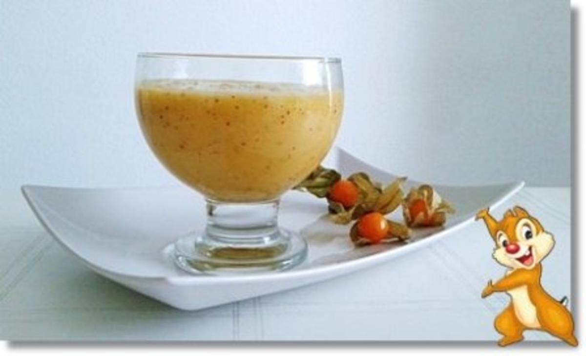 „Goldener Oktober Smoothie“ mit Lampionblumen - Rezept