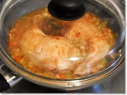 Hähnchenschenkel mit Kartoffelklöße und Selleriesalat dazu - Rezept - Bild Nr. 7