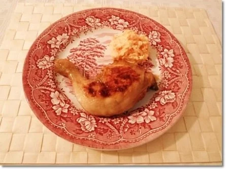 Hähnchenschenkel mit Kartoffelklöße und Selleriesalat dazu - Rezept - Bild Nr. 22