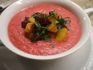 Suppen: Rote-Bete-Kartoffelsuppe mit "Croutons" - Rezept