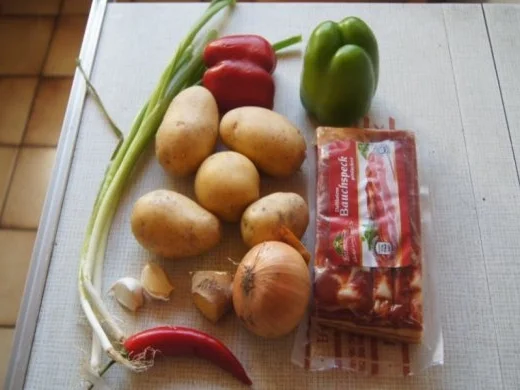 Bratkartoffelpfanne mit Speck und Gemüse - Rezept - Bild Nr. 2