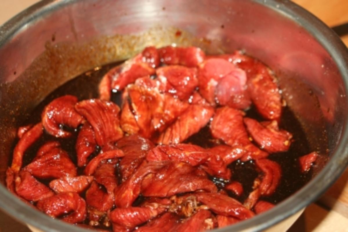 beef jerky/ getrocknetes rindfleisch im dörrautomaten - Rezept