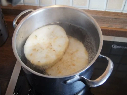 Sellerieschnitzel mit Crème fraîche Champignons und Sellerie-Kartoffel-Stampf - Rezept - Bild Nr. 4
