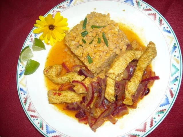 Rezept: Pute mit Zwiebel-Limetten-Sauce Pute mit Zwiebel-Limetten-Sauce - Rezept