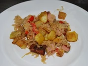 Sauerkraut-Leberkäse-Pfanne - Rezept