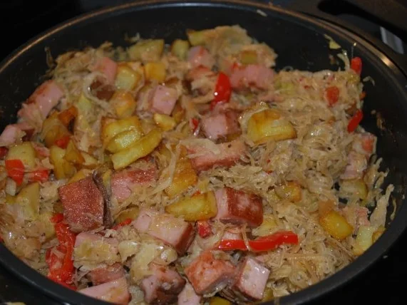 Sauerkraut-Leberkäse-Pfanne - Rezept - Bild Nr. 4