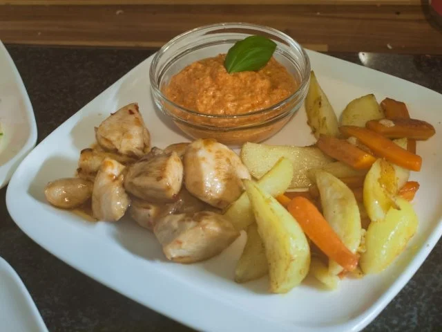 Ofengemüse mit Paprikadip - Rezept