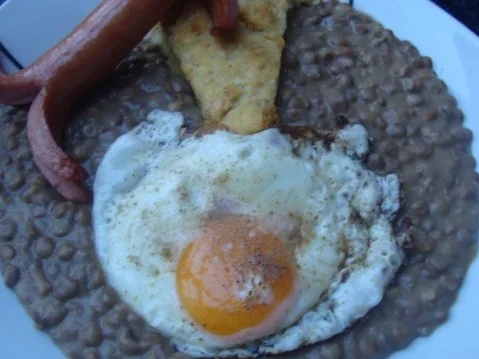 LINSEN MIT SPECK - Rezept