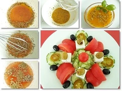 Schafskäse Salat mit Italienischer Kräuter- Vinaigrette nappiert. - Rezept - Bild Nr. 15