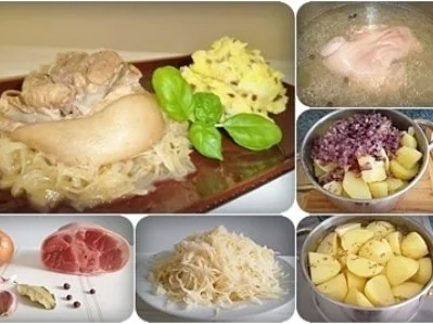 Rezept: Deftiges Eisbein auf Sauerkrautbett mit Kartoffel - Zwiebelstampf Bild Nr. 11 Deftiges Eisbein auf Sauerkrautbett mit Kartoffel - Zwiebelstampf - Rezept - Bild Nr. 11