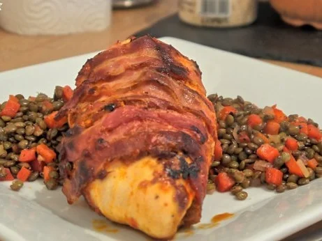 Mediterran gewürzte Hähnchenbrust auf Linsen-Paprika-Gemüse - Rezept - Bild Nr. 17