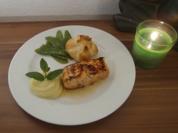 Zweierlei Lachs in Caipirinha-Marinade mit Kaiserschoten und Kokos-Kartoffelpüree - Rezept