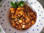 weiße Bohnentopf mit Pulpo und Muscheln - Rezept