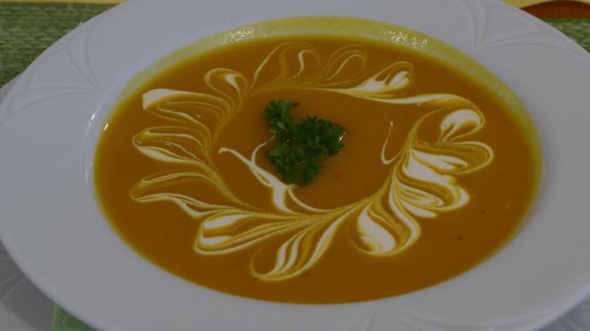 Kürbis - Ingwer - Suppe mit Kokossahne - Rezept
