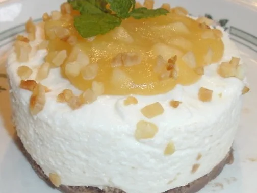 Quarktörtchen mit Apfelkompott - Rezept