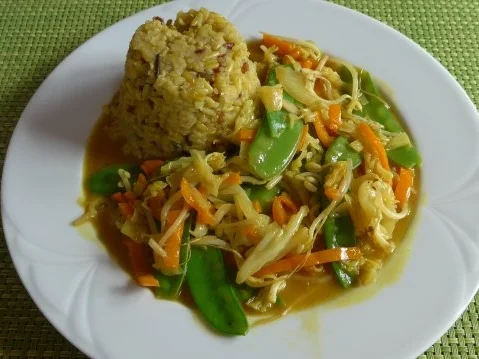 Wok - Gemüse an Naturreis mit Kurkuma - Rezept - Bild Nr. 3