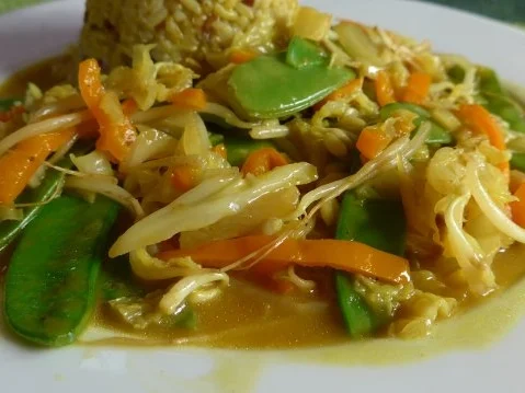 Wok - Gemüse an Naturreis mit Kurkuma - Rezept - Bild Nr. 2