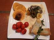 "Stolzer Strauß" - Straußenfiltes mit Gemüse und Käsesauce - Rezept
