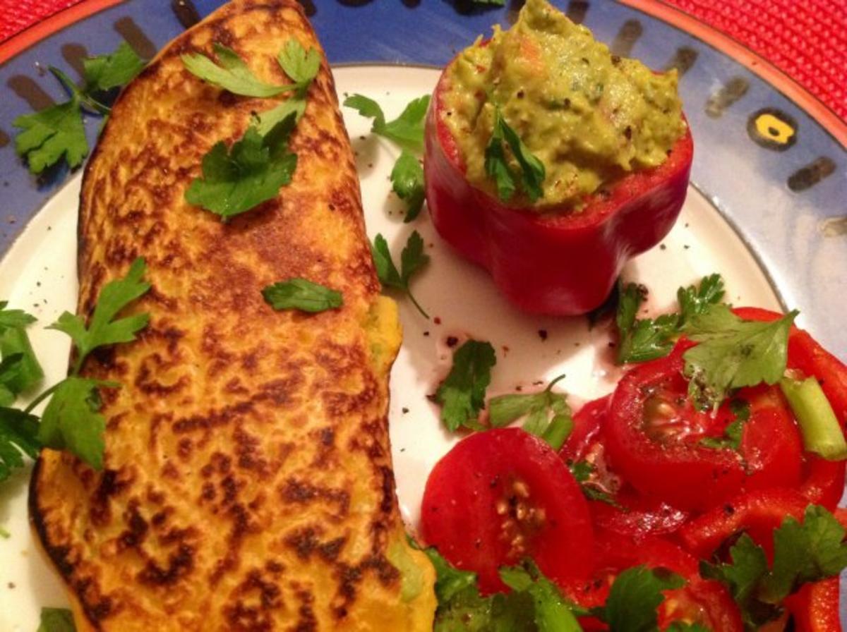 Bilder für Paprika-Chili-Pfannkuchen mit Guacamole - Rezept