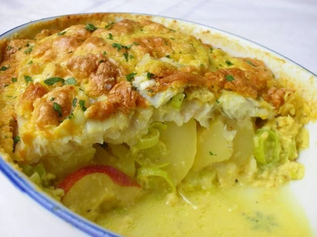 Fischfilet im Apfel-Kartoffelbett mit Curryhaube - Rezept - Bild Nr. 11