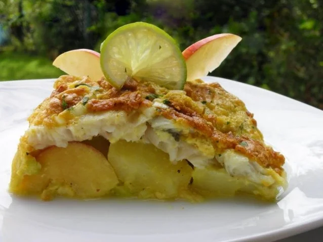 Fischfilet im Apfel-Kartoffelbett mit Curryhaube - Rezept - Bild Nr. 12