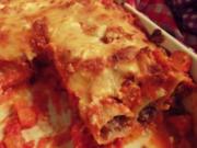 Cannelloni mit Hackfleisch und Kürbis-Soße; pikantes Auflauf- / Ofengericht - Rezept