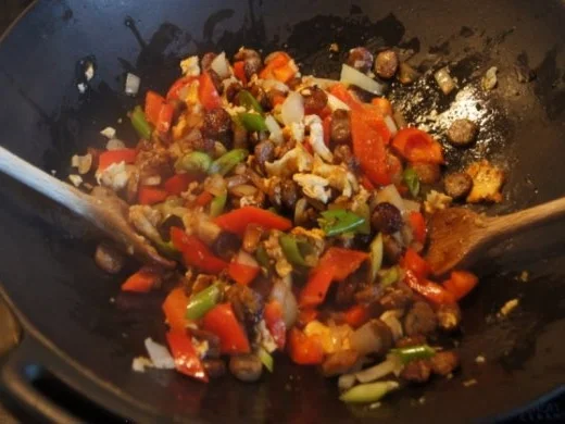 Asia-Wok mit Nürnberger Rostbratwürstchen - Rezept - Bild Nr. 11