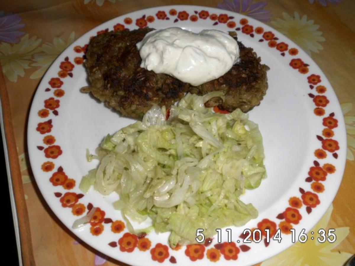 Grünkernküchle mit Knoblauchdip - einfach - 602 kcal/100g