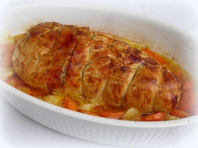 Rezept: Putenrollbraten gefüllt mit Schinken-Quark und Gemüse Bild Nr. 3 Putenrollbraten gefüllt mit Schinken-Quark und Gemüse - Rezept - Bild Nr. 3
