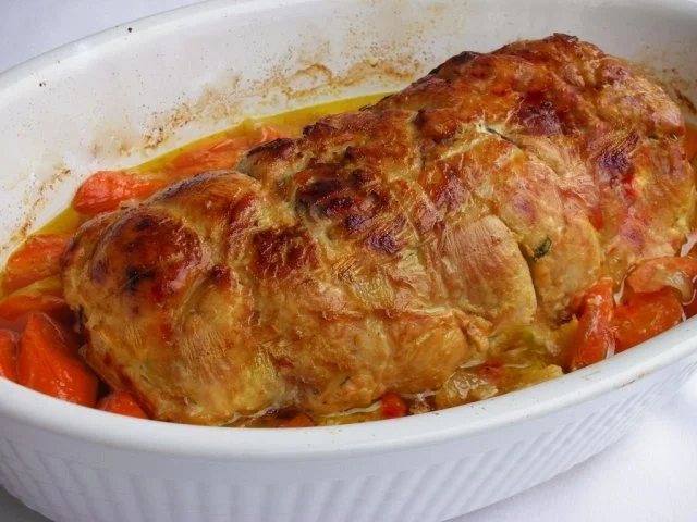 Rezept: Putenrollbraten gefüllt mit Schinken-Quark und Gemüse Bild Nr. 10 Putenrollbraten gefüllt mit Schinken-Quark und Gemüse - Rezept - Bild Nr. 10