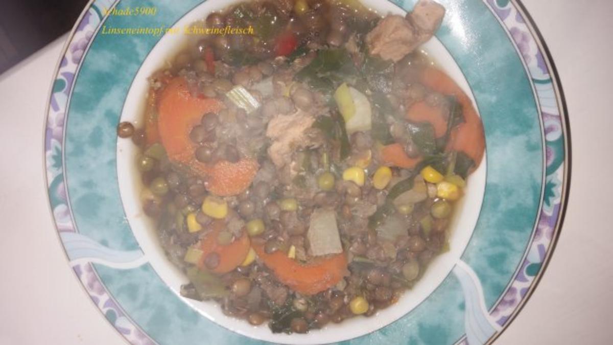 Suppen u. Eintöpfe: Linseneintopf mit Schweinefleisch - Rezept
