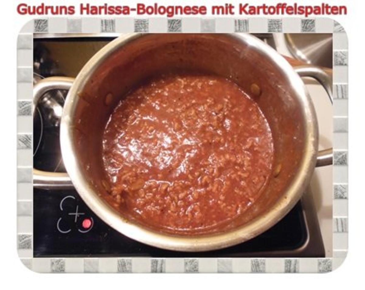 Hackfleisch: Harissa-Bolognese mit Kartoffelspalten - Rezept - Bild Nr. 9