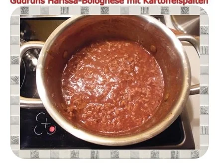 Hackfleisch: Harissa-Bolognese mit Kartoffelspalten - Rezept - Bild Nr. 9