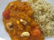 Kürbiscurry mit Putenfiletstreifen und Ebly-Reis - Rezept
