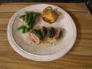 Lammfilet mit Kartoffelgratin und Birnen-Bohnen-Ragout - Rezept