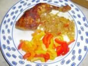 Hähnchenschenkel im Paprika-Zwiebel-Riesling-Sud - Rezept