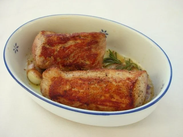 Schweinslungenbraten an Paprikasauce und Safran-Reisbirnen - Rezept - Bild Nr. 7