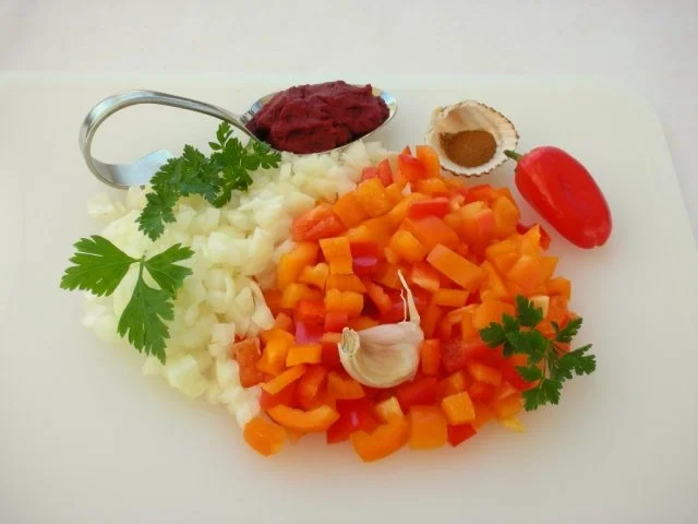 Schweinslungenbraten an Paprikasauce und Safran-Reisbirnen - Rezept - Bild Nr. 8