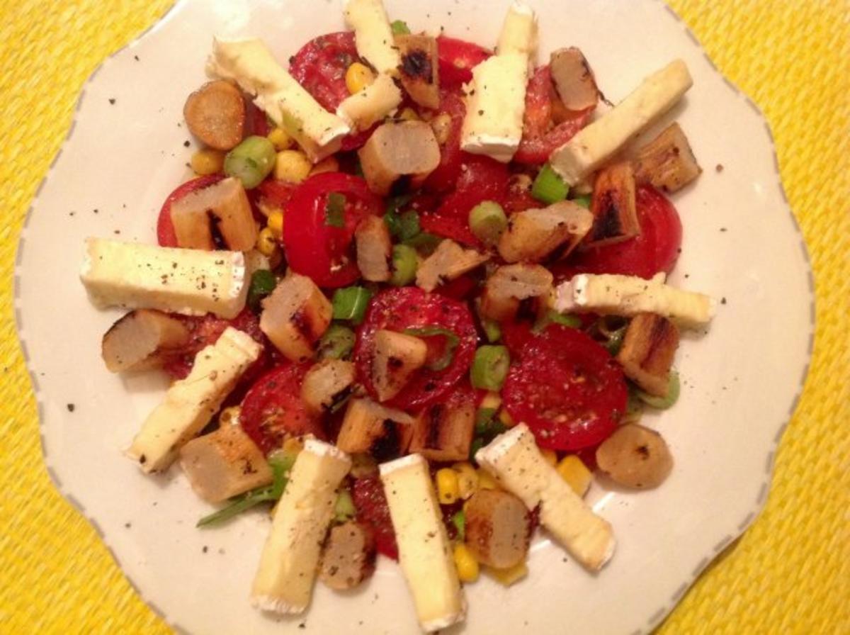 Tomaten-Mais-Salat mit Schwarzwurzeln und Brie - Rezept - Bild Nr. 5