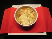 Überbackener Wintereintopf mit Fleisch, Kartoffeln und Bohnen - Rezept