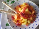 Obstsalat gelb-orange - Rezept