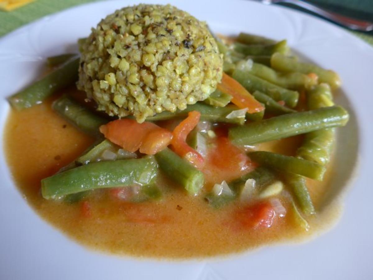 Bilder für Buchweizen auf grünen Bohnen mit Tomaten - Paprika - Rezept